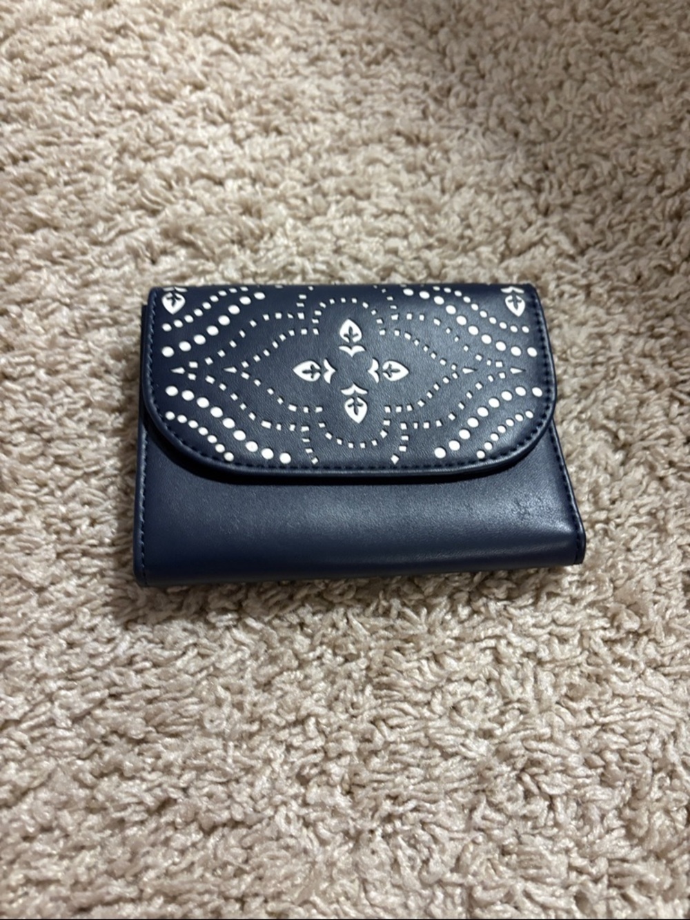 Vera Bradley Navy Wallet with laser cut detail
